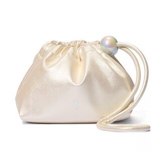 Victoria's Secret Shimmering Cream Drawstring Bag